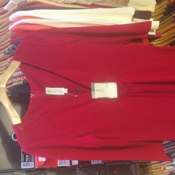 St John Evening Dress Wildfire Size 10 NWT - Picture 2 of 10